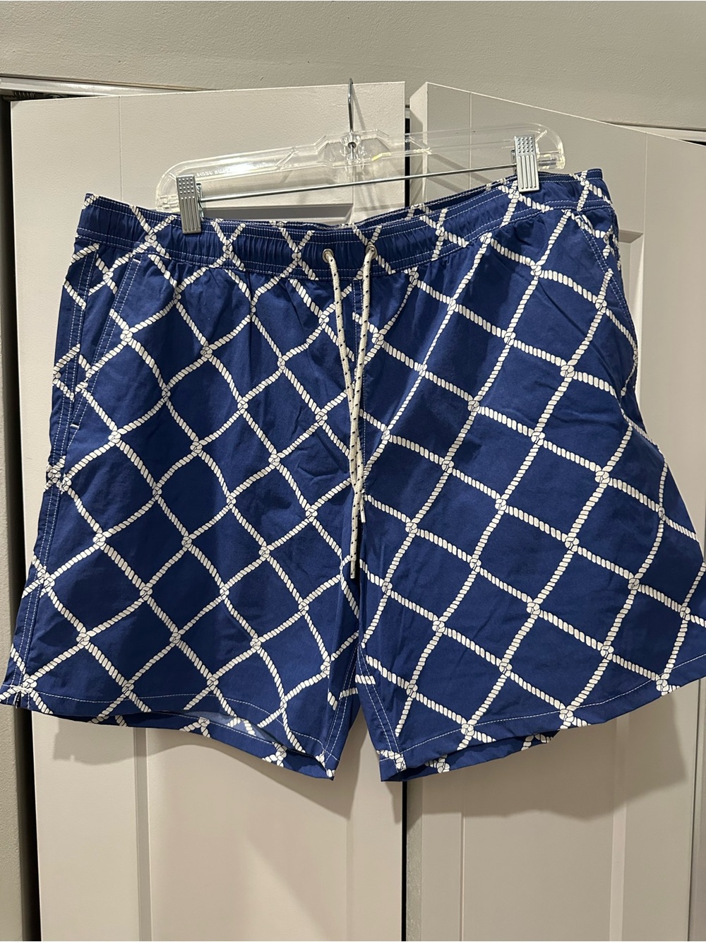 Men's JCrew Navy Rope-Print Swim Shorts